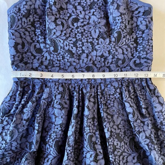 Tracy Reese Retro Floral Lace Midi Strappy Cocktail Frock Dress in Navy - Size 6 - Picture 11 of 11